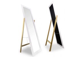 Staande spiegel - houten lijst - wit - hout - 54x45x157 cm