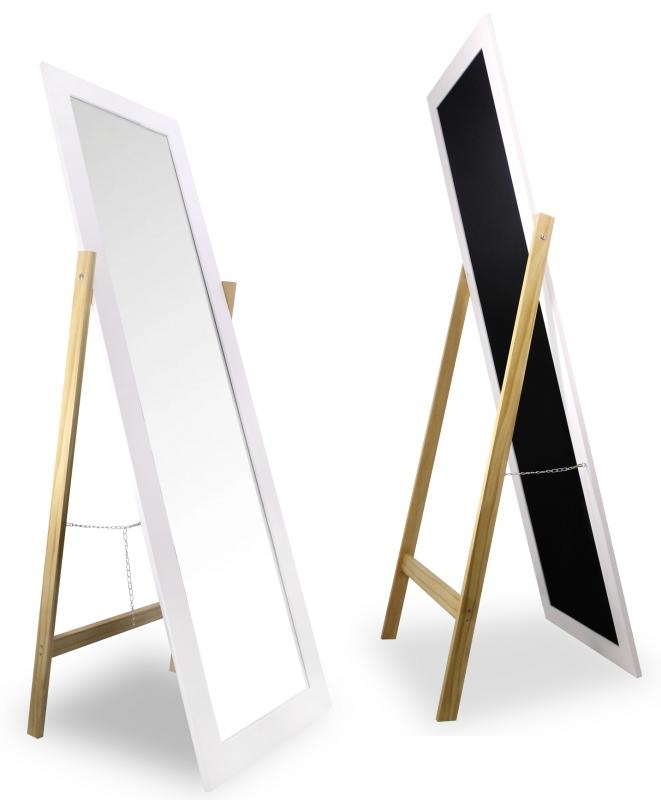 Staande spiegel - houten lijst - wit - hout - 54x45x157 cm