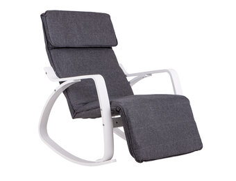 Schommelstoel - 97x70x70 cm - verstelbaar - wit grijs