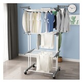 Staand droogrek - 75x126 cm - inklapbaar - wit grijs