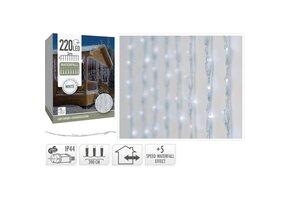 Kerstverlichting waterval gordijn - LED koud wit - 220 LEDs