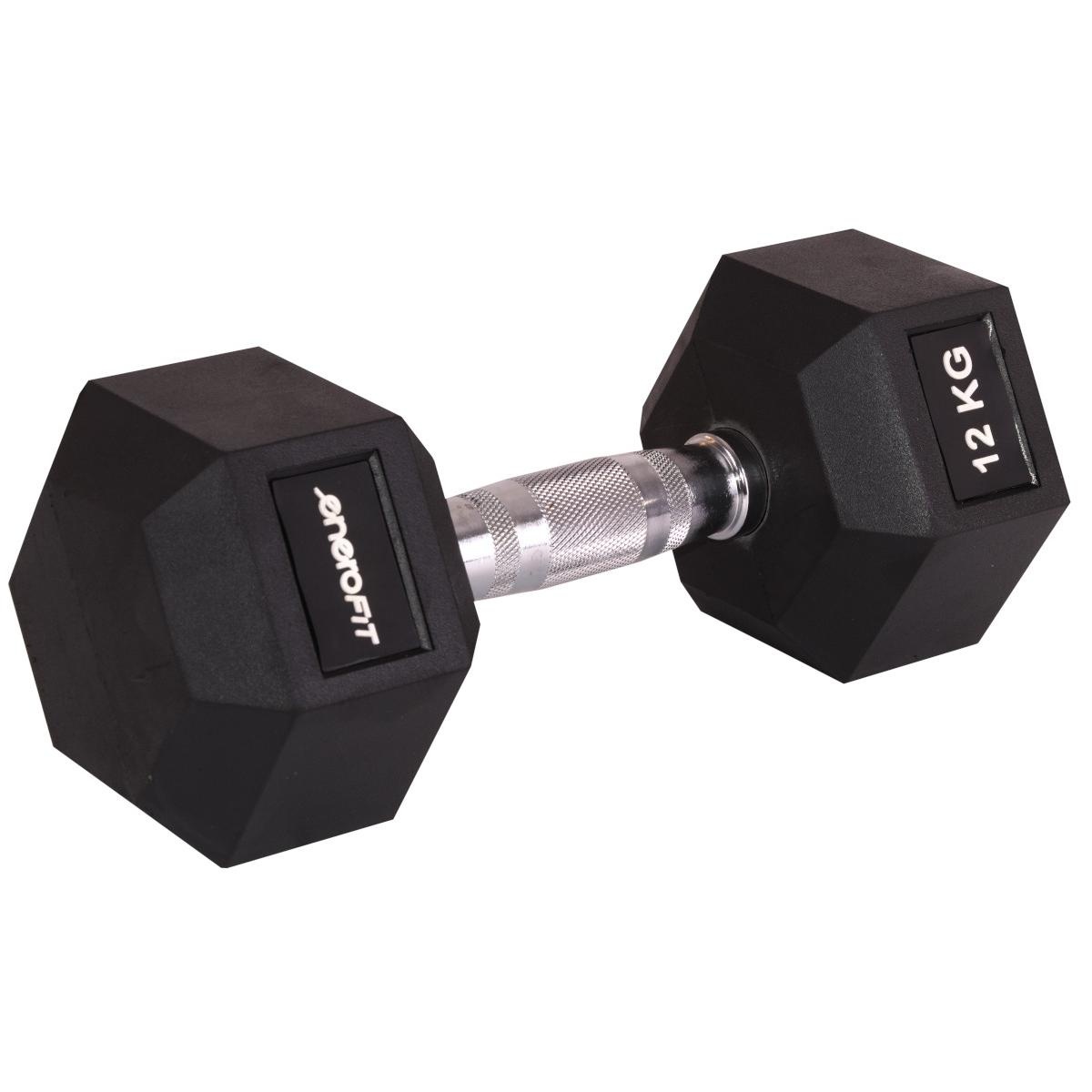 Hex dumbbell - 12 kg - rubber - Enero Fit