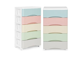 Ladekast met wielen - 5 uittrekbare lades - 75x27x39 cm