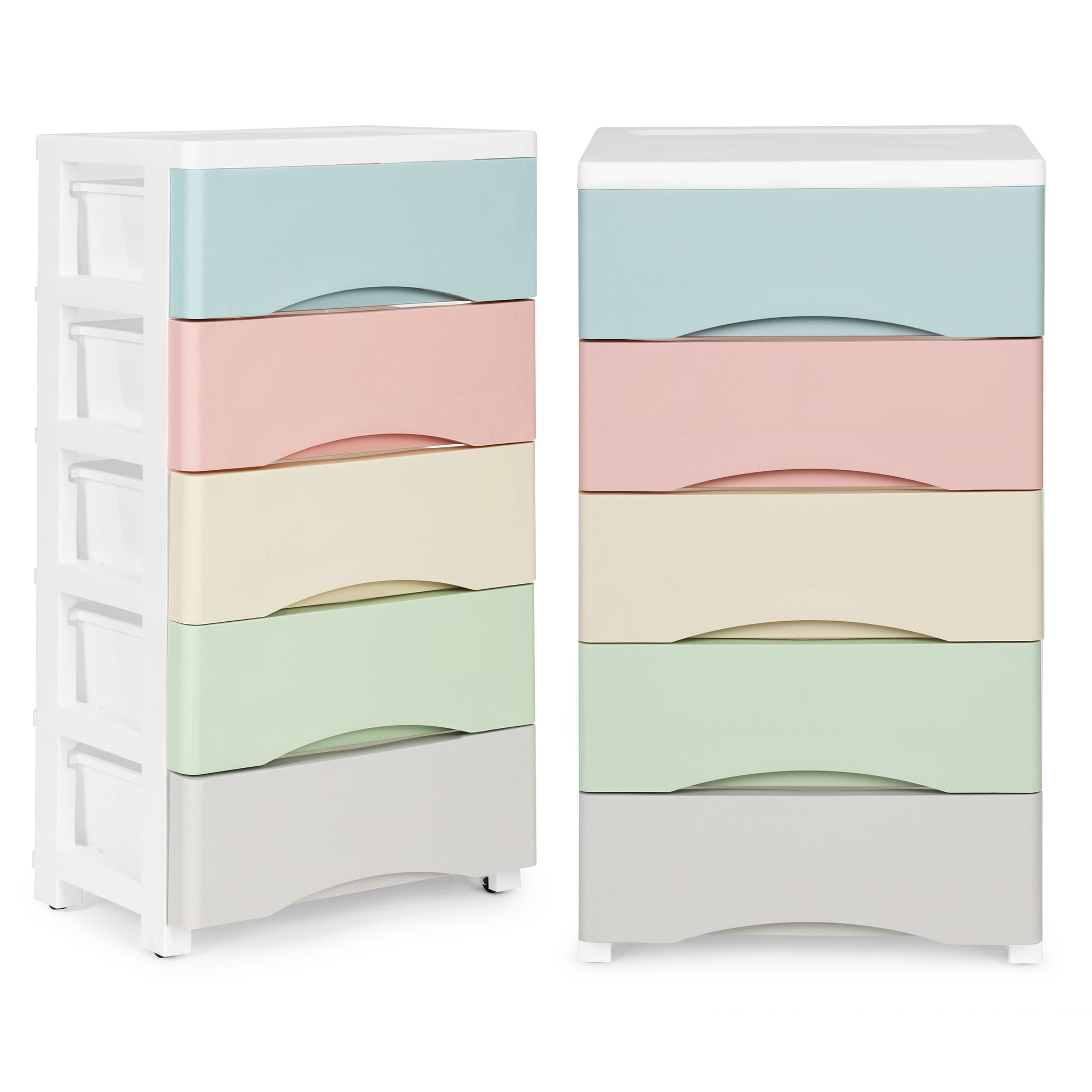 Ladekast met wielen - 5 uittrekbare lades - 75x27x39 cm