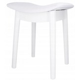 Retro kruk - wit - met zitkussen - 38x28x47cm