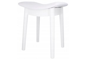 Retro kruk - wit - met zitkussen - 38x28x47cm