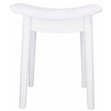 Retro kruk - wit - met zitkussen - 38x28x47cm