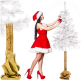 Witte kerstboom - 180x70 cm - incl. jute tas