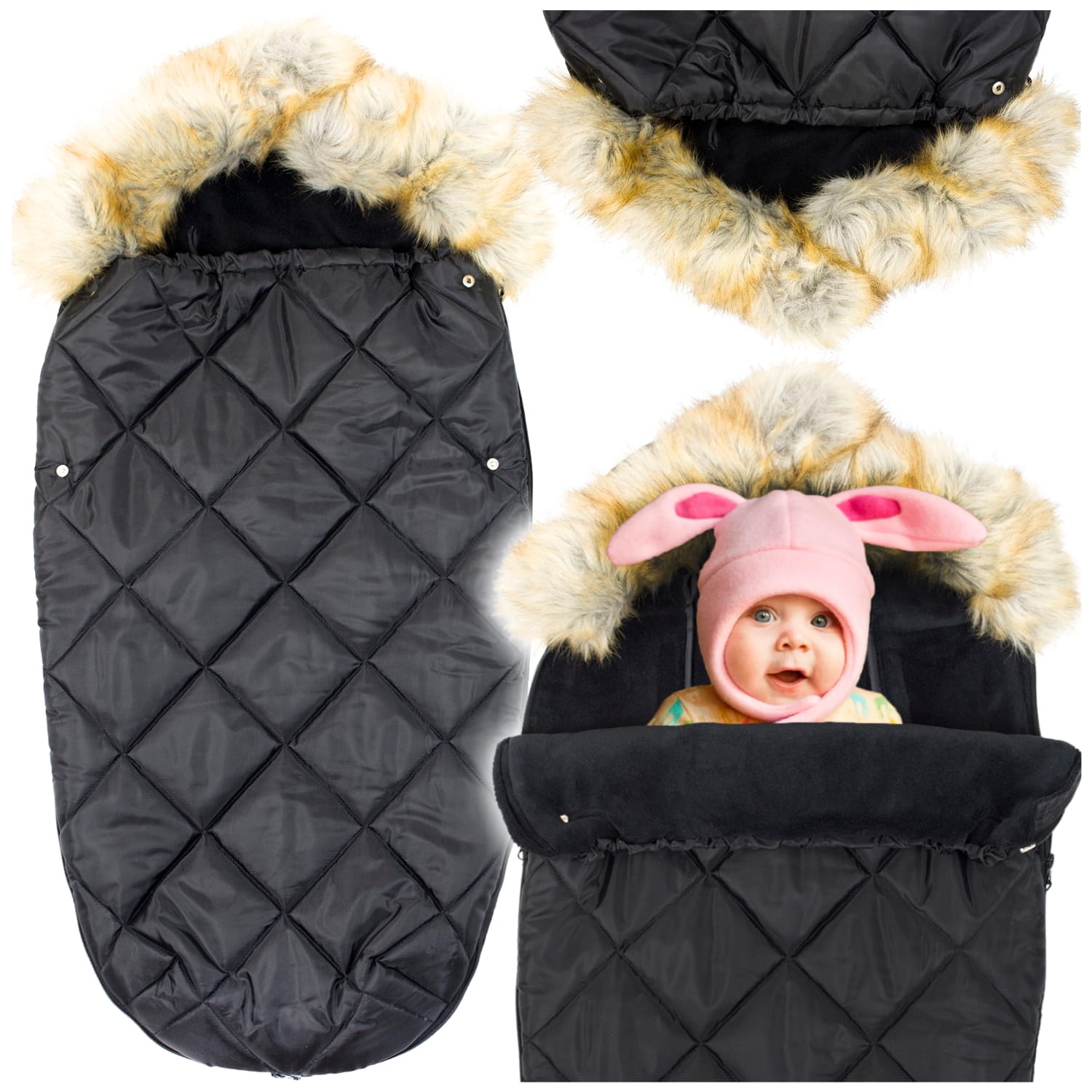 Voetenzak voor kinderwagen - incl. tas  - 90x45 cm