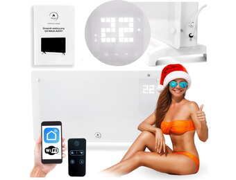 Elektrische glazen convectorkachel - 78x50x8 cm