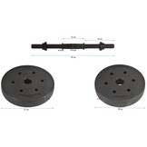 Halterset 16 kg - 2x8 kg - ABS-kunststof & beton