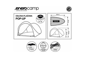 Pop-up strandtent - 200x120x110/90 cm - blauw