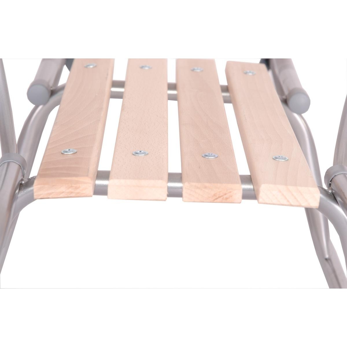 Slee met rugleuning - metaal - 120x40x80cm