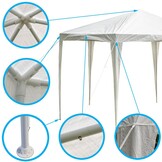 Partytent - zeshoekig - 2x2x2m - wit