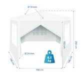 Partytent - zeshoekig - 2x2x2m - wit