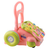 Loopwagen met muziek - roze - 2-in-1 - 40,5x36x46 cm