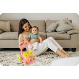 Loopwagen met muziek - roze - 2-in-1 - 40,5x36x46 cm