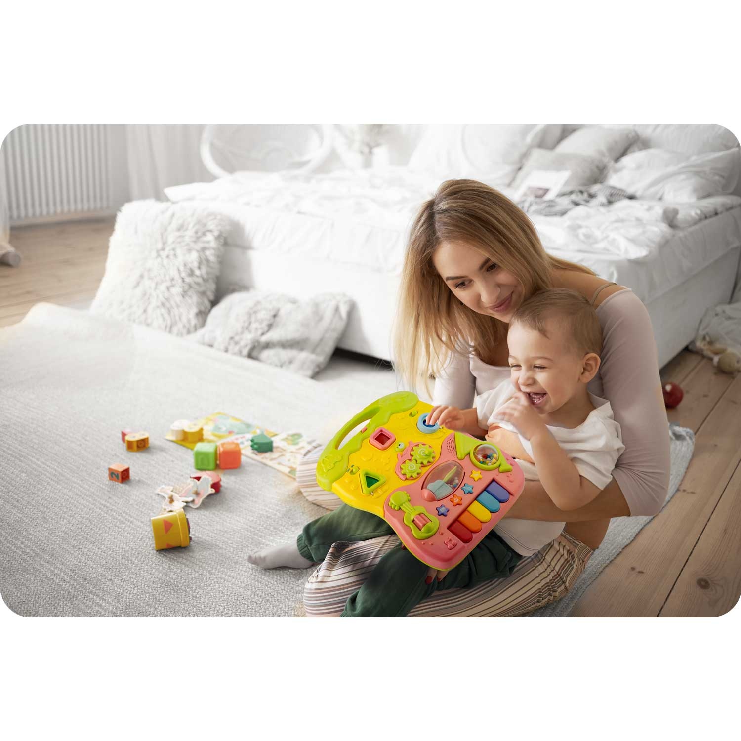 Loopwagen met muziek - roze - 2-in-1 - 40,5x36x46 cm