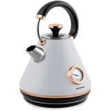 Waterkoker - met thermometer - 1,7L - grijs - 21x16x25cm