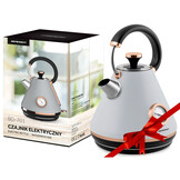 Waterkoker - met thermometer - 1,7L - grijs - 21x16x25cm