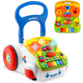 Loopwagen met muziek - wit - 2-in-1 - 40,5x36x46 cm