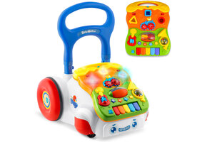Loopwagen met muziek - wit - 2-in-1 - 40,5x36x46 cm