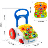 Loopwagen met muziek - wit - 2-in-1 - 40,5x36x46 cm