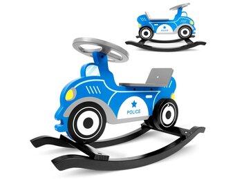 Hobbel politieauto - hout - 28 cm zithoogte