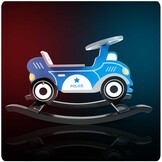 Hobbel politieauto - hout - 28 cm zithoogte