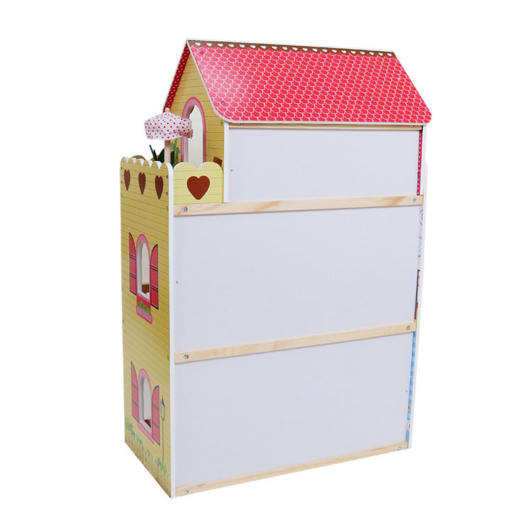 Houten poppenhuis - met verlichting - 16 meubels