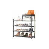 Schoenenrek 5 laags - 60x30x90cm - zwart - kunststof