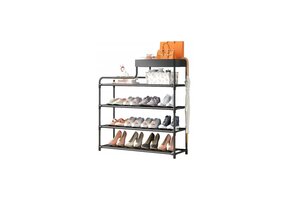Schoenenrek 5 laags - 60x30x90cm - zwart - kunststof
