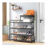 Schoenenrek 5 laags - 60x30x90cm - zwart - kunststof
