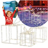 Led kerstcadeau verlichting - 190LED - warm wit - set van 3