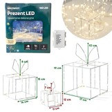 Led kerstcadeau verlichting - 190LED - warm wit - set van 3