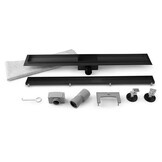 Douchegoot 80 cm - lineaire afvoer - 2-in-1 - zwart