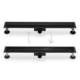 Douchegoot 80 cm - lineaire afvoer - 2-in-1 - zwart