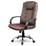 Leren bureaustoel - bruin - leder - 60x50x121,6 cm