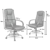 Leren bureaustoel - bruin - leder - 60x50x121,6 cm