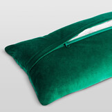 Fluwelen oorfauteuil - donkergroen - met voetenbank