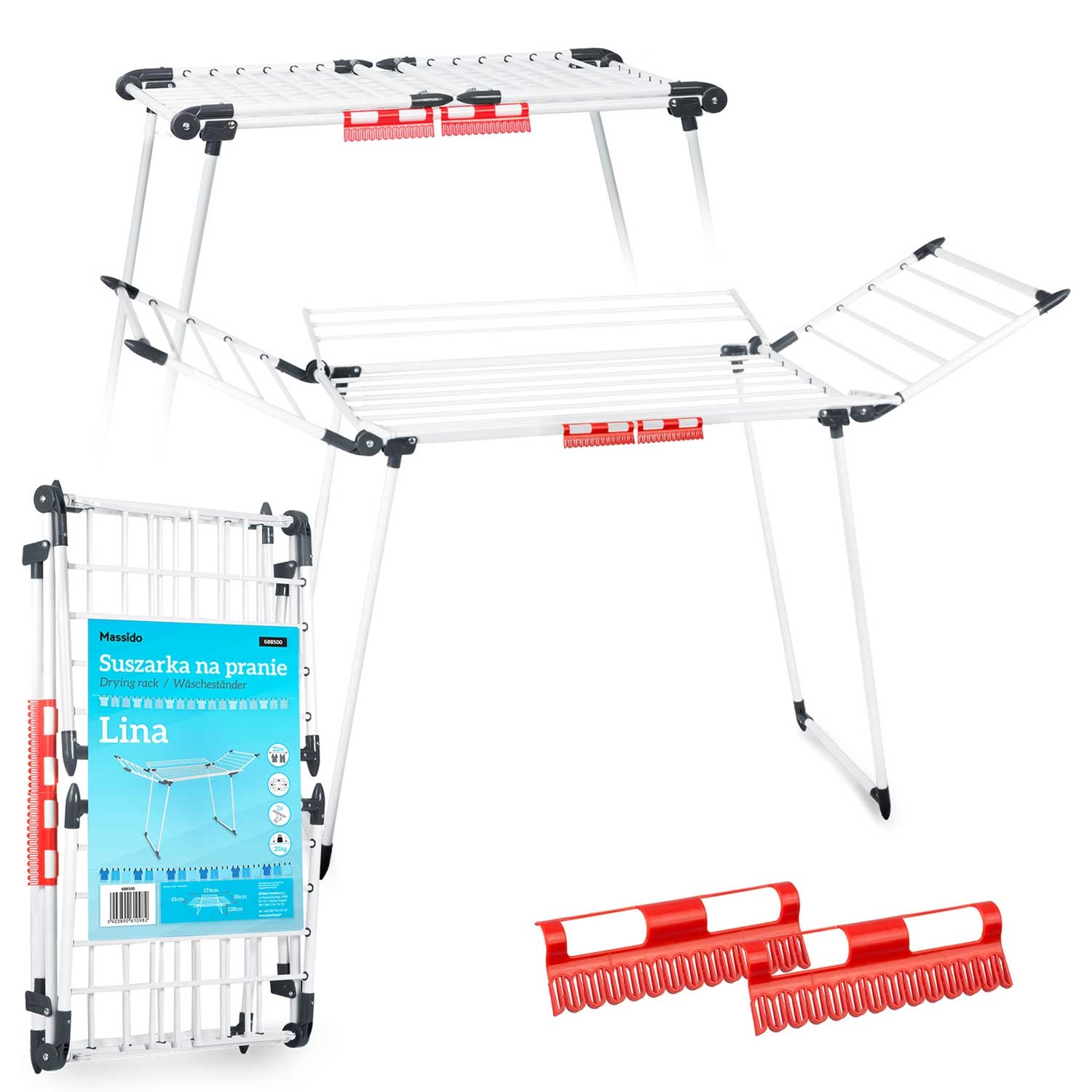 Droogrek - staand - opvouwbaar - 22 meter