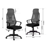 Ergonomische bureaustoel - grijs - 64x46x128 cm