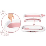 Babybadje met thermometer - roze wit - 51x21,5 cm