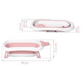 Babybadje met thermometer - roze wit - 51x21,5 cm