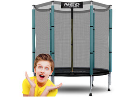 Kindertrampoline met veiligheidsnet 140 cm - 4,5ft - zwart groen