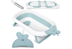 Babybadje met thermometer - blauw wit - 51x21,5 cm