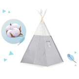 Kinder tipi tent - lichtgrijs - 120x120x150 cm