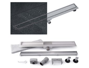 Douchegoot 80 cm - lineaire afvoer - 2-in-1 - grijs