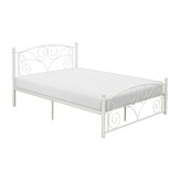 Metalen bedframe met lattenbodem- 120x200-versierd - wit