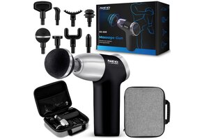 Massagepistool - 8 verwisselbare opzetstukken - zwart